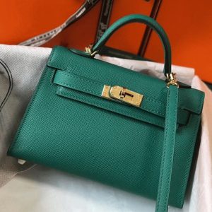 Réplique Sac Kelly Mini II Hermès Vert Vertigo