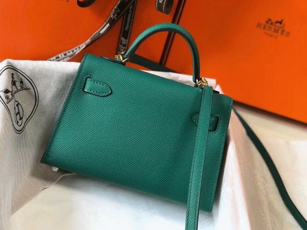Réplique Sac Kelly Mini II Hermès Vert Vertigo – Image 2