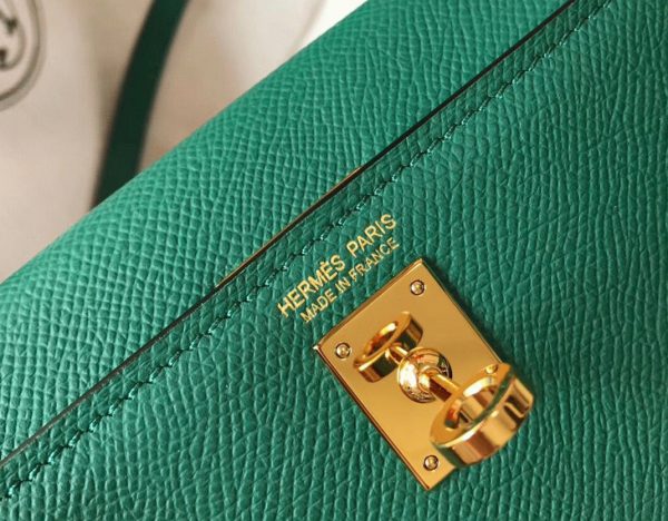 Réplique Sac Kelly Mini II Hermès Vert Vertigo – Image 4