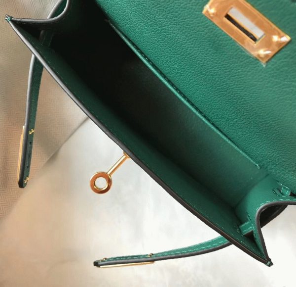 Réplique Sac Kelly Mini II Hermès Vert Vertigo – Image 7