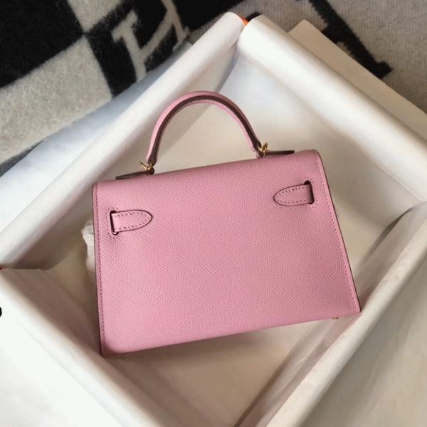 Faux Sac Kelly Mini II Hermès Mauve Sylvestre – Image 2