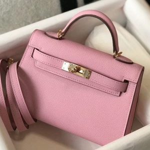 Faux Sac Kelly Mini II Hermès Mauve Sylvestre