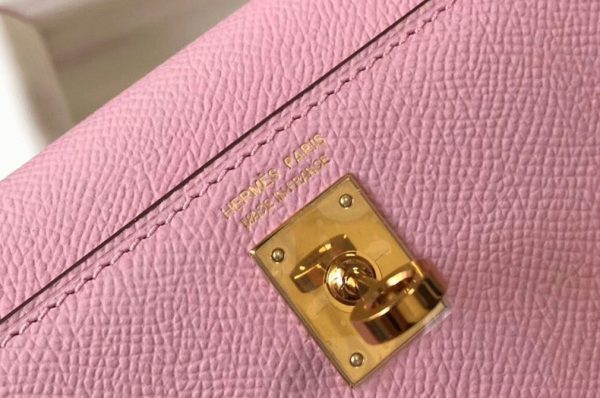Faux Sac Kelly Mini II Hermès Mauve Sylvestre – Image 5