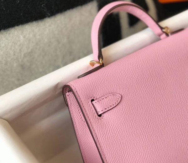 Faux Sac Kelly Mini II Hermès Mauve Sylvestre – Image 6