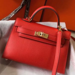 Réplique Sac Kelly Mini II Hermès Rouge Casaque