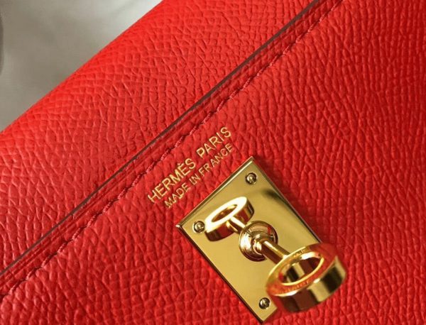 Réplique Sac Kelly Mini II Hermès Rouge Casaque – Image 6