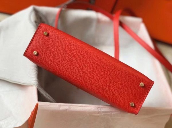 Réplique Sac Kelly Mini II Hermès Rouge Casaque – Image 7