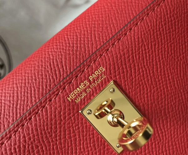 Réplique Sac Kelly Mini II Hermès Rouge Vif – Image 6