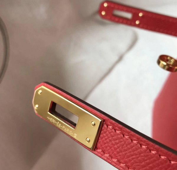 Réplique Sac Kelly Mini II Hermès Rouge Vif – Image 7