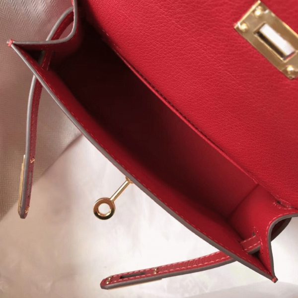 Réplique Sac Kelly Mini II Hermès Rouge Vif – Image 8
