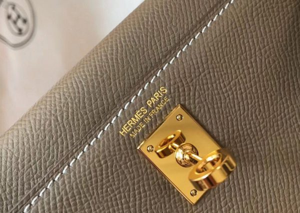 Réplique Sac Kelly Mini II Hermès Gris Taupe – Image 5