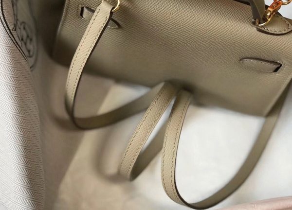 Faux Sac Kelly Mini II Hermès Gris Tourterelle – Image 5