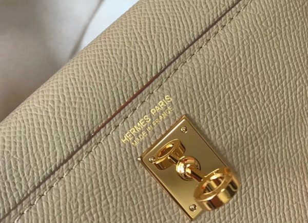 Faux Sac Kelly Mini II Hermès Gris Tourterelle – Image 7