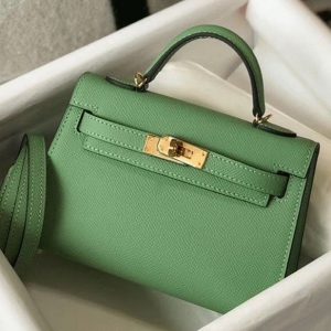 Réplique Sac Kelly Mini II Hermès Vert Criquet