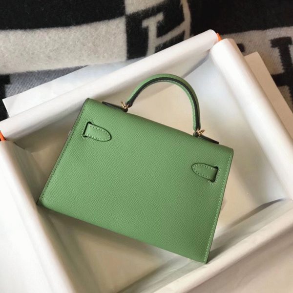Réplique Sac Kelly Mini II Hermès Vert Criquet – Image 2