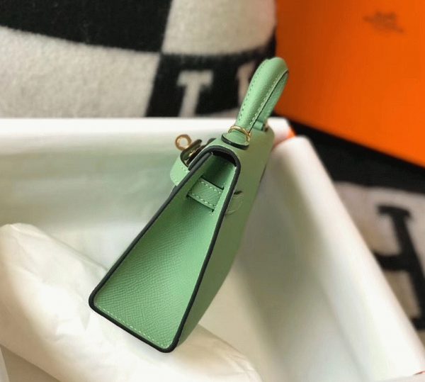 Réplique Sac Kelly Mini II Hermès Vert Criquet – Image 3