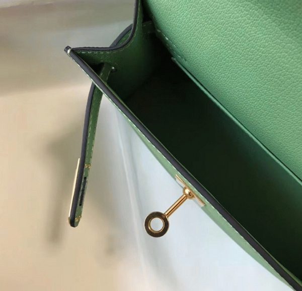 Réplique Sac Kelly Mini II Hermès Vert Criquet – Image 8