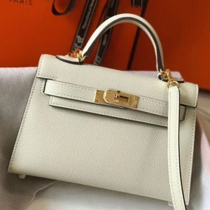 Réplique Sac Kelly Mini II Hermès Blanc