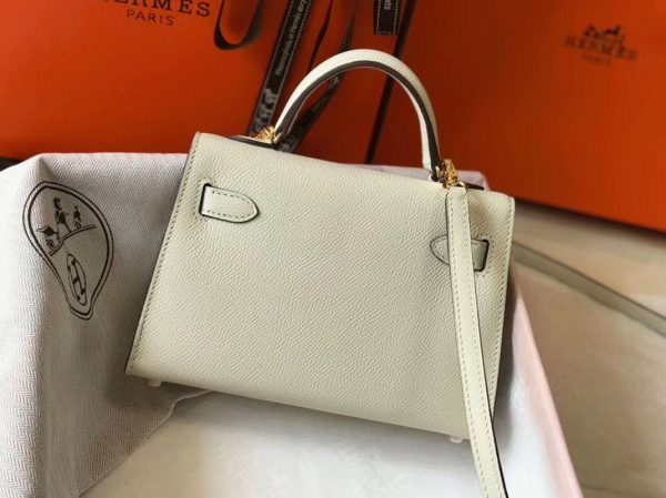 Réplique Sac Kelly Mini II Hermès Blanc – Image 2