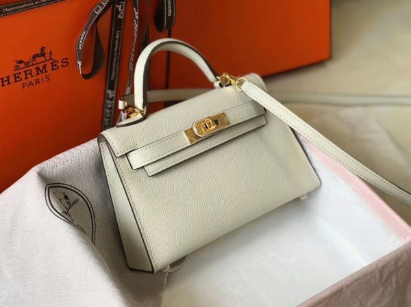 Réplique Sac Kelly Mini II Hermès Blanc – Image 3