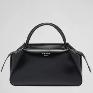 Contrefaçon sac Prada Supernova moyen modèle en cuir noir brossé