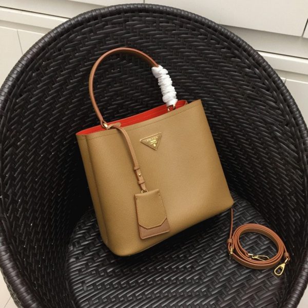 Réplique grand panier Prada en marron – Image 9