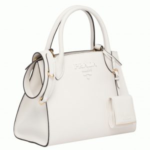 Contrefaçon sac Prada Monochrome petit modèle en blanc