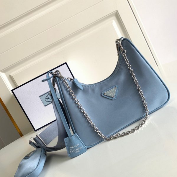 Réplique sac bandoulière Prada Re-Edition en bleu – Image 6
