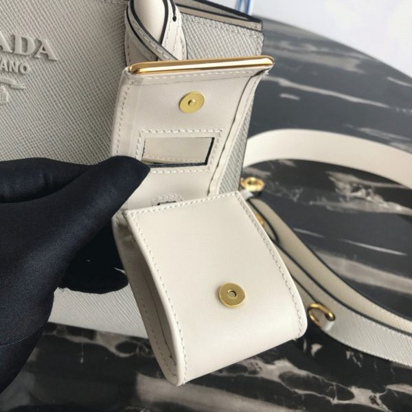 Contrefaçon sac Prada Monochrome petit modèle en blanc – Image 6