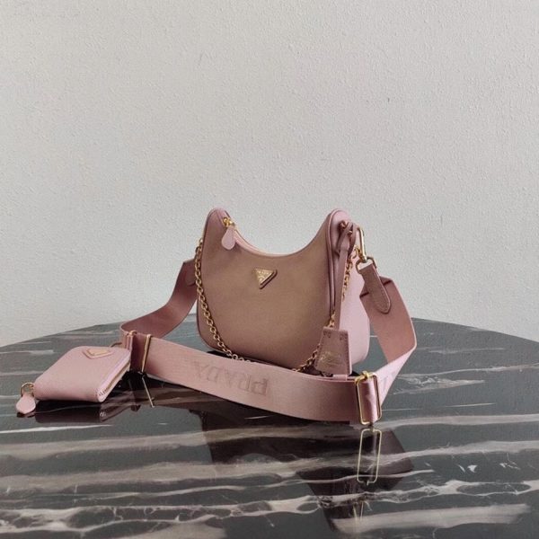 Réplique sac bandoulière Prada Re-Edition 2005 en rose – Image 7
