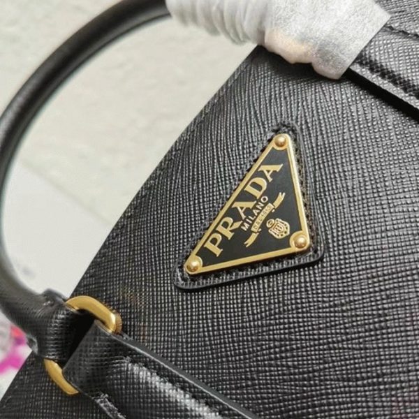 Meilleure réplique du sac Prada Galleria mini format en noir – Image 8