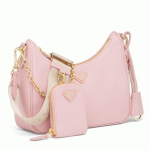 Réplique sac bandoulière Prada Re-Edition 2005 en rose