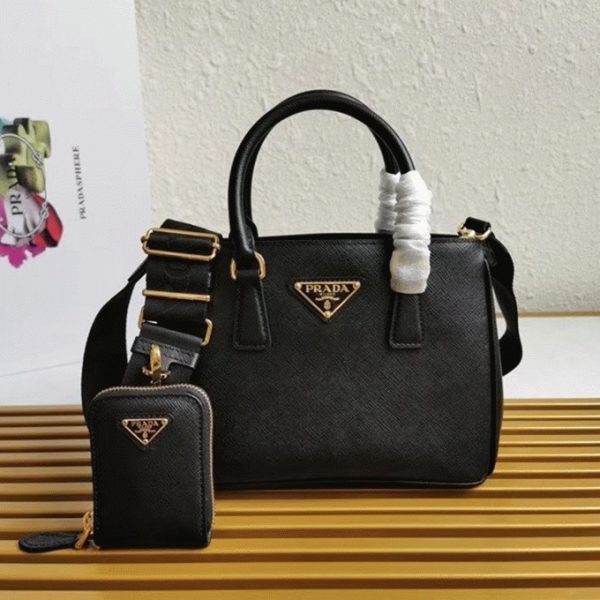 Meilleure réplique du sac Prada Galleria mini format en noir – Image 5
