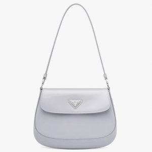 Copie sac Prada Cleo avec rabat en bleu