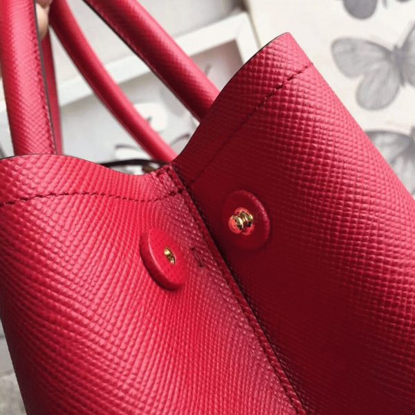 Réplique sac cabas Prada Double Medium en rouge – Image 2