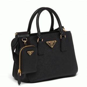 Meilleure réplique du sac Prada Galleria mini format en noir