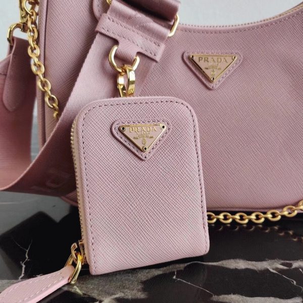 Réplique sac bandoulière Prada Re-Edition 2005 en rose – Image 3