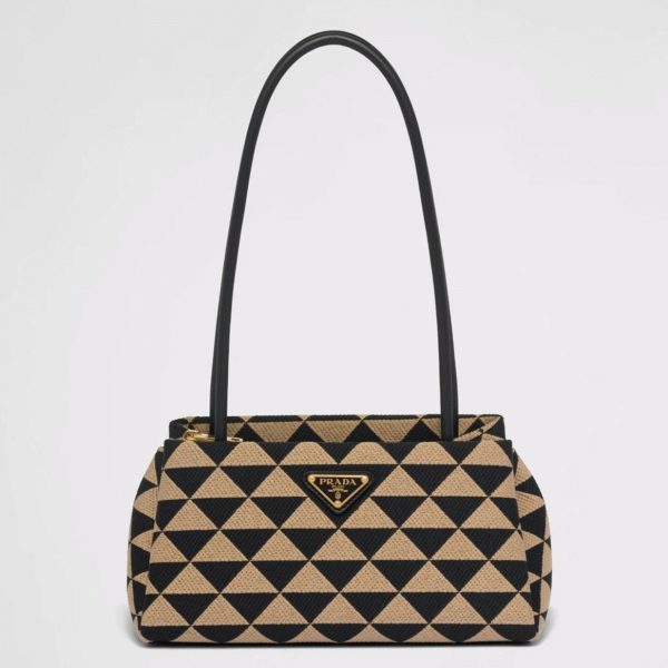 Imitation sac bandoulière Prada Supernova petit modèle en noir/beige
