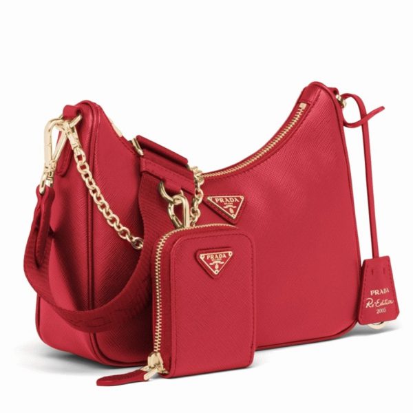 Réplique sac bandoulière Prada Re-Edition 2005 en rouge