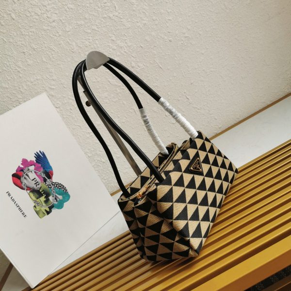 Imitation sac bandoulière Prada Supernova petit modèle en noir/beige – Image 3