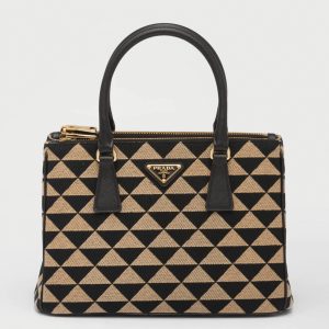 Réplique du sac Prada Galleria petit format en tissu jacquard