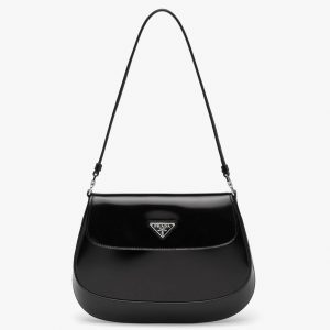 Top réplique sac Prada Cleo avec rabat en noir
