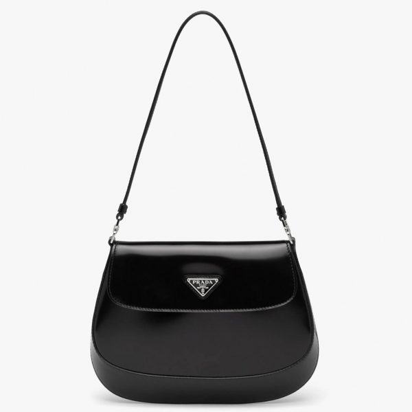 Top réplique sac Prada Cleo avec rabat en noir