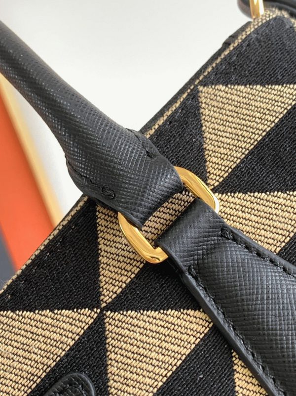 Réplique du sac Prada Galleria petit format en tissu jacquard – Image 7
