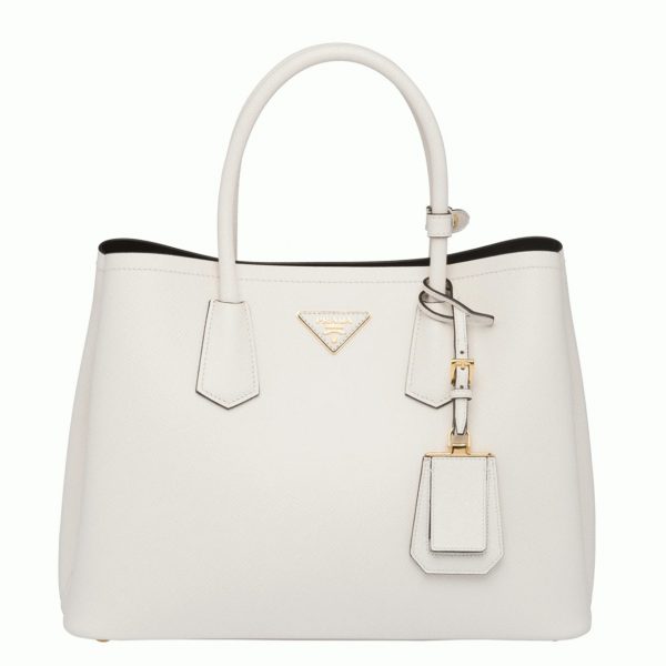 Contrefaçon sac cabas Prada Double Medium en blanc