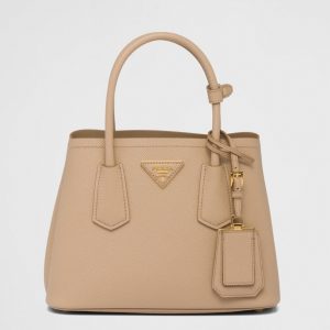 Faux sac Prada Double Mini en beige