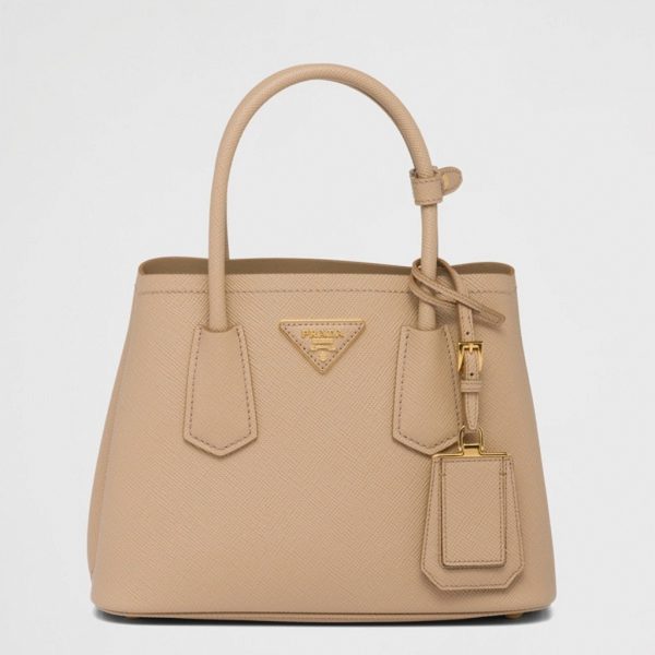 Faux sac Prada Double Mini en beige