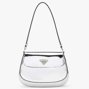 Contrefaçon sac Prada Cleo avec rabat en argent