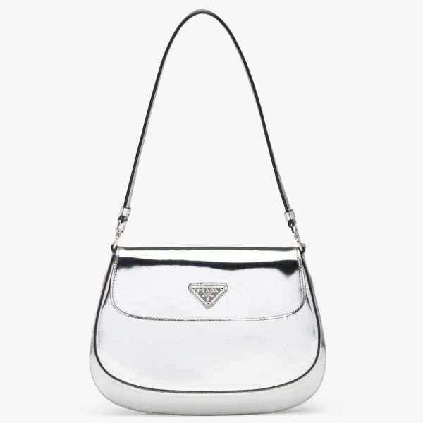 Contrefaçon sac Prada Cleo avec rabat en argent