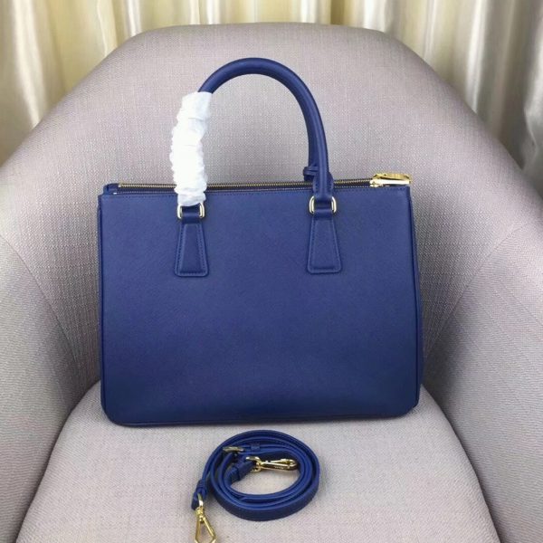 Réplique du sac Prada Galleria grand format en bleu – Image 6